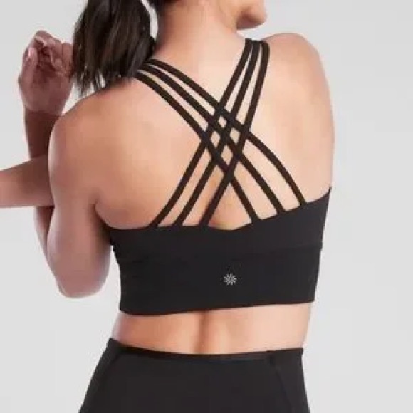 Athleta Black Strappy Sports Bra - Picture 1 of 5